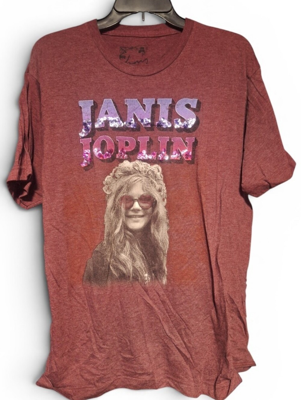 Janis Joplin Graphic Tee - Rust Red/purple